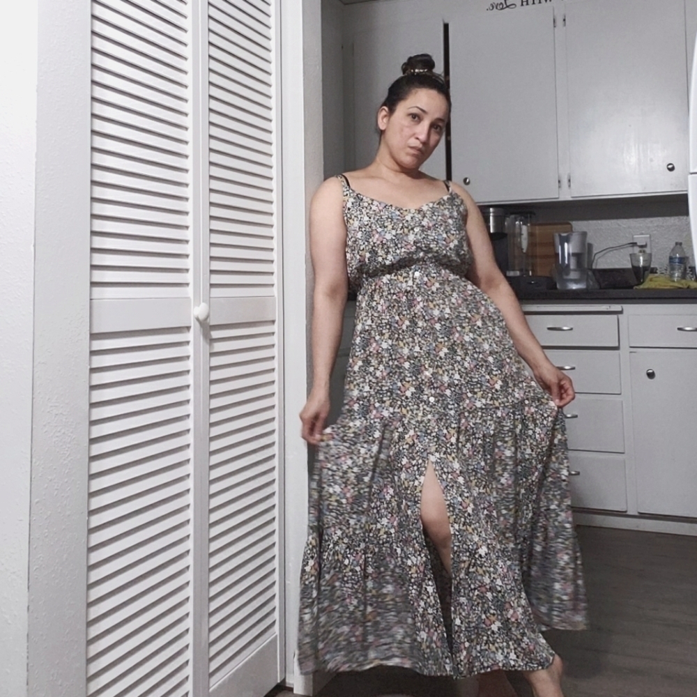 Calista Floral Maxi Dress,Size L